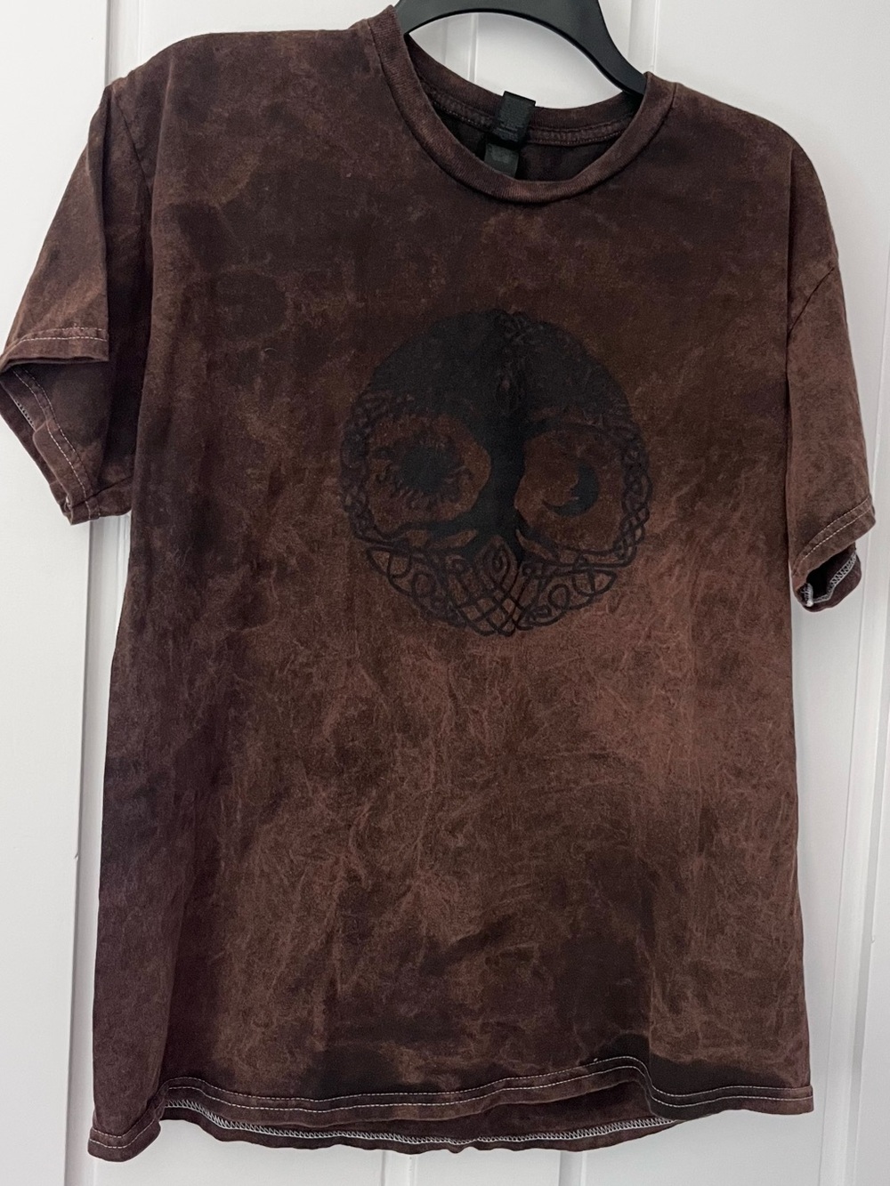 Tree of Life Washed Brown Graphic Tee Large Sun Moon